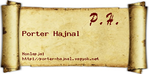 Porter Hajnal névjegykártya